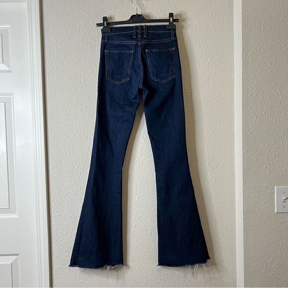 Anthropologie McGuire Flare Dark Wash Raw Hem Jeans Size 24 - Picture 6 of 7